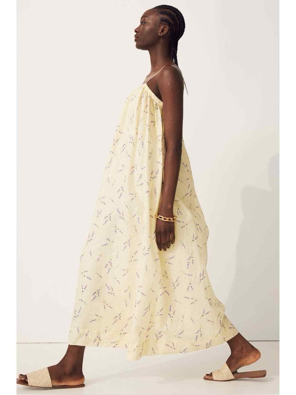 H&M Linen Blend Midi Dress